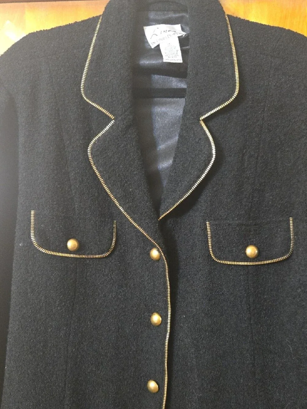 Linea by Louis Dell'Olio     Black Jacket with Gold Trim